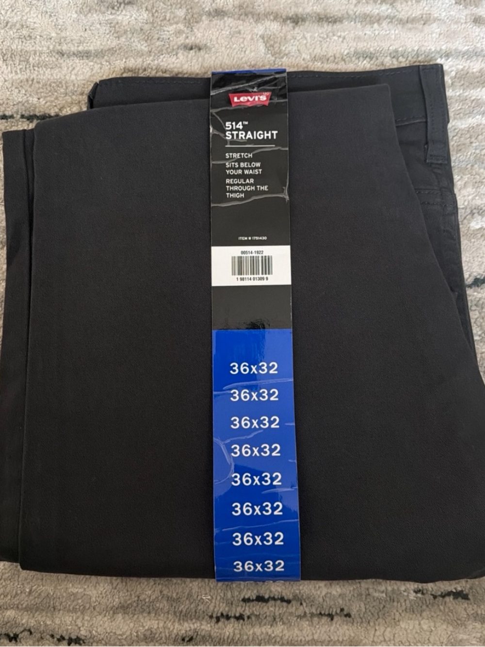 Levi’s Men’s 514 Straight Jeans Pants 36x32 Gray